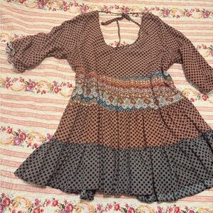 Maude Orange and White Patterned Fabric